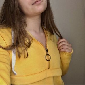 A Lemon Yellow Color Hoodie